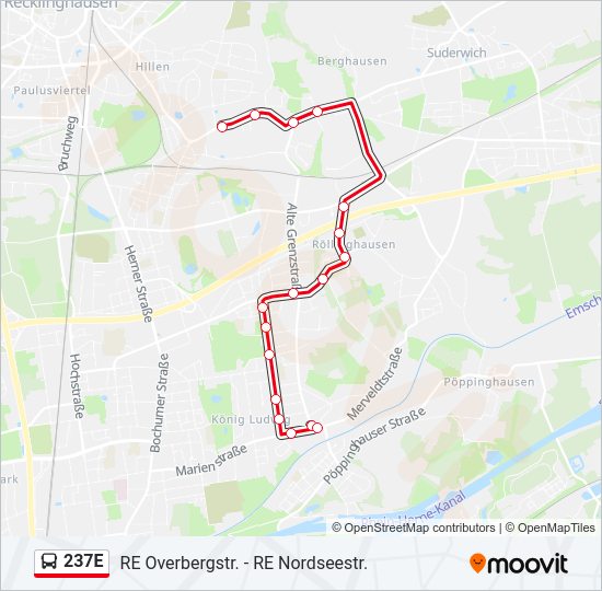 237E Bus Line Map
