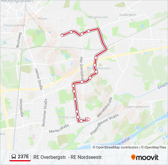 237E Bus Line Map