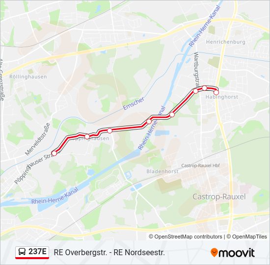 237E Bus Line Map
