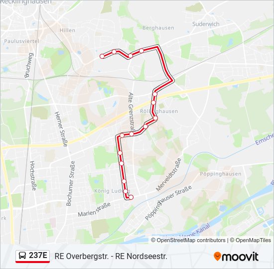 237E Bus Line Map