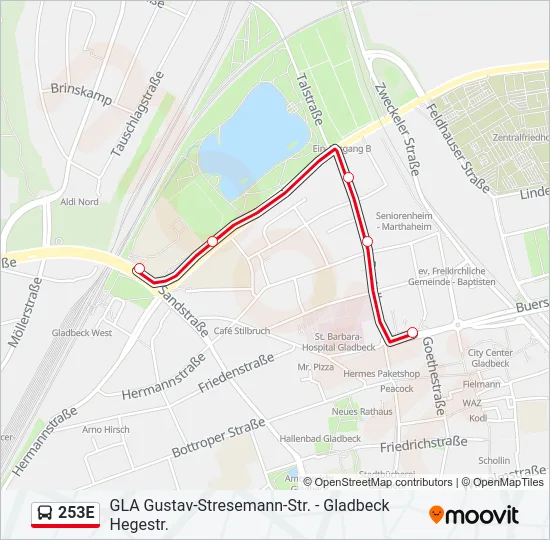 253E Bus Line Map