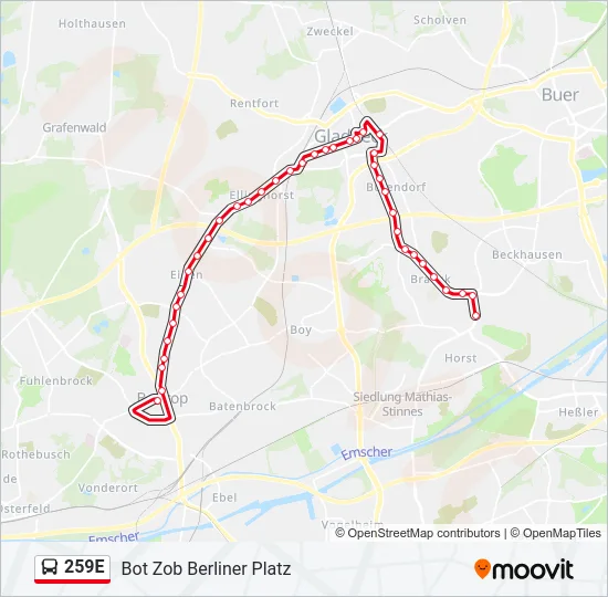 259E Bus Line Map
