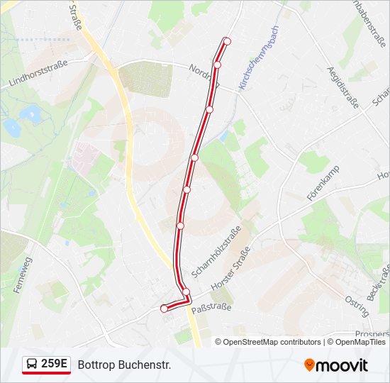 259E Bus Line Map