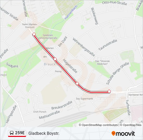 259E Bus Line Map