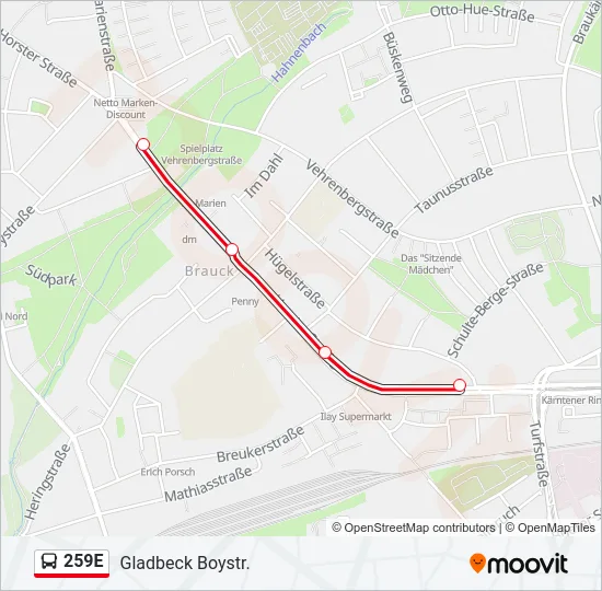 259E Bus Line Map