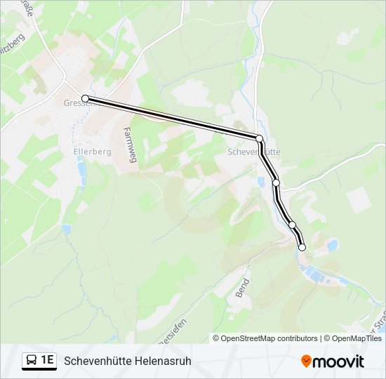 1E Bus Line Map