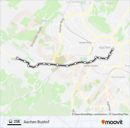 25E Bus Line Map