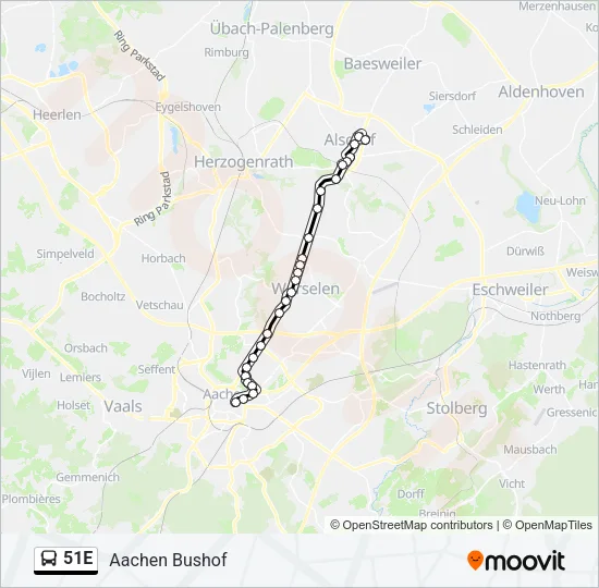 Buslinie 51E Karte