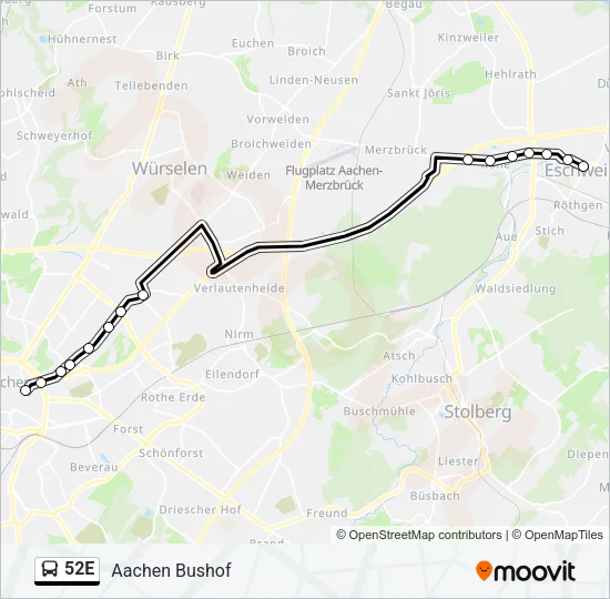 52E Bus Line Map
