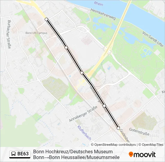 Buslinie BE63 Karte