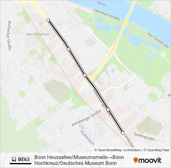 Buslinie BE63 Karte
