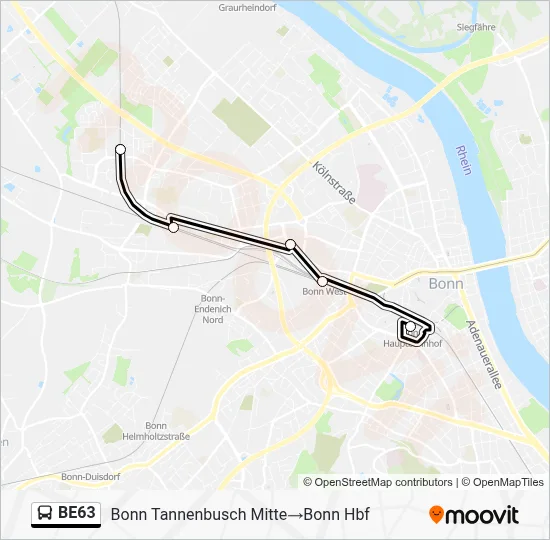 Buslinie BE63 Karte