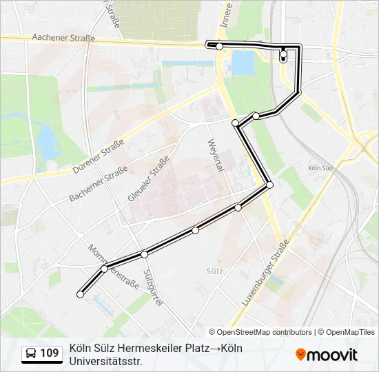 109 Bus Line Map