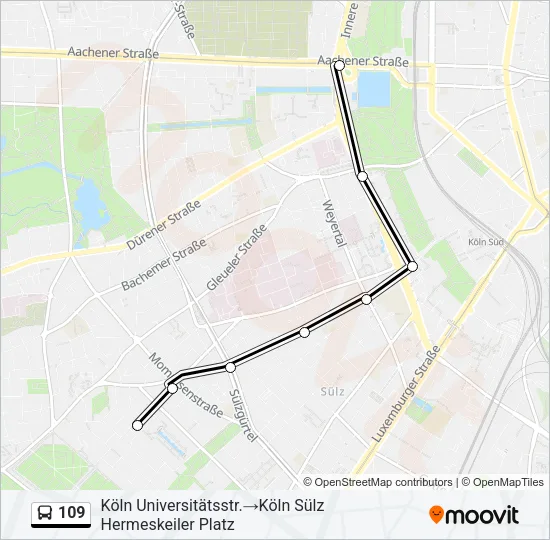 109 Bus Line Map