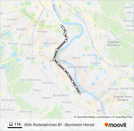 Автобус 116: карта маршрута