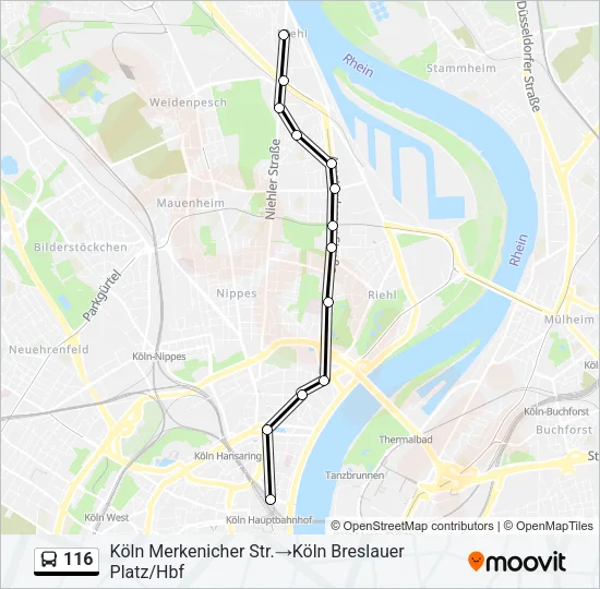 116 Bus Line Map