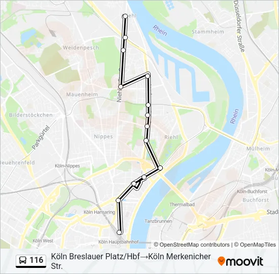 116 Bus Line Map