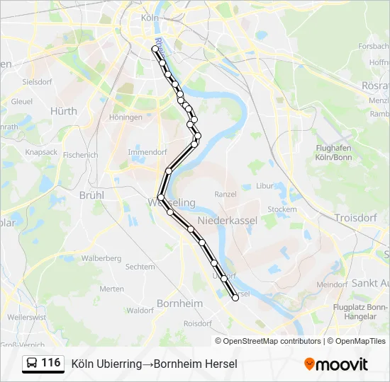 Автобус 116: карта маршрута