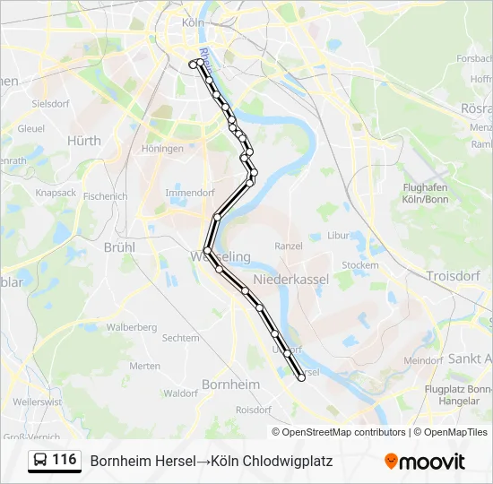 Автобус 116: карта маршрута