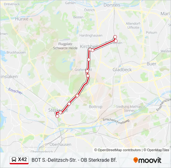 X42 Bus Line Map