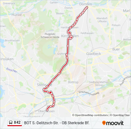 X42 Bus Line Map