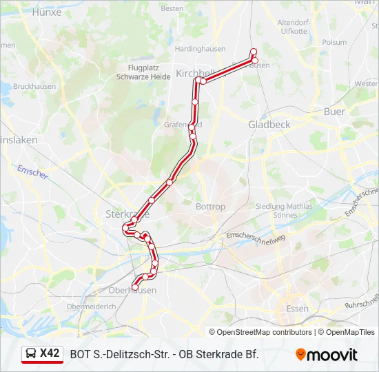 X42 Bus Line Map