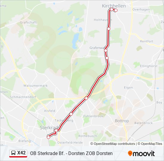 X42 bus Line Map