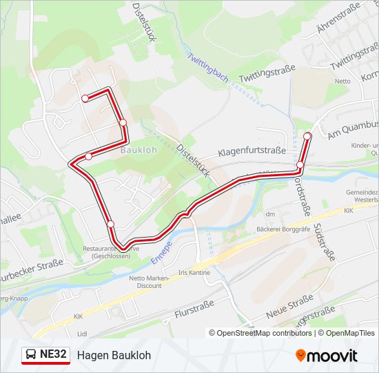 NE32 bus Line Map