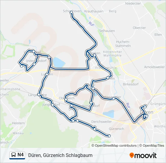 N4 Bus Line Map