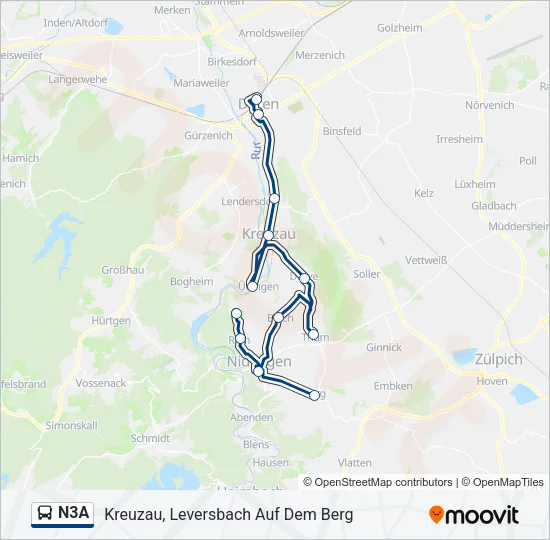 N3A Bus Line Map
