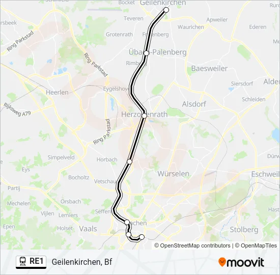 RE1 Train Line Map