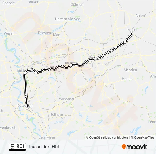 RE1 Train Line Map