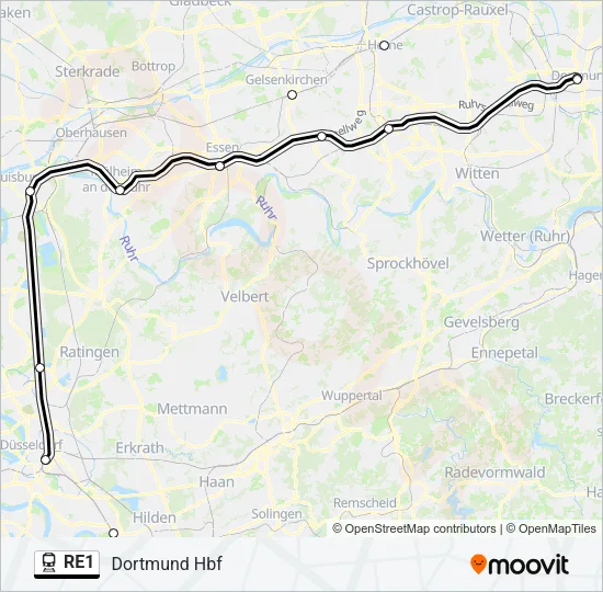 RE1 Train Line Map