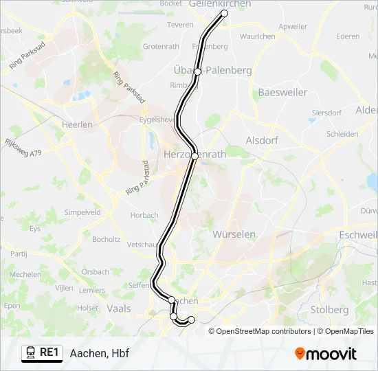 RE1 Train Line Map