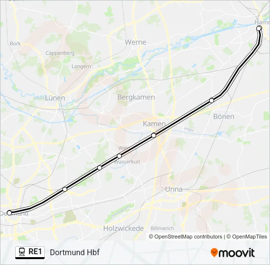 RE1 Train Line Map