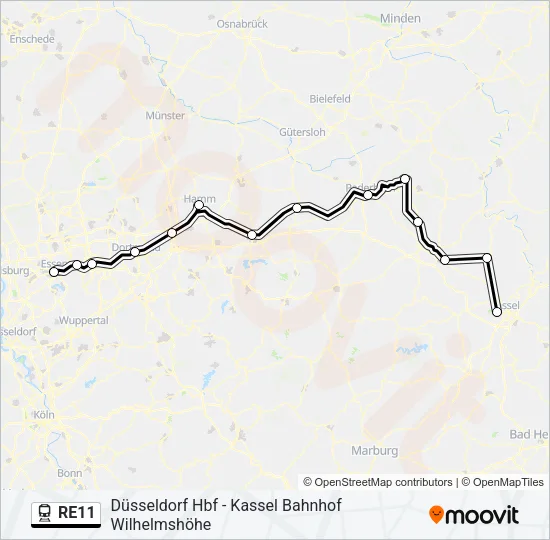 RE11 Train Line Map