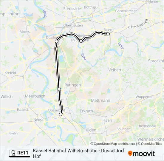 Автобус RE11: карта маршрута