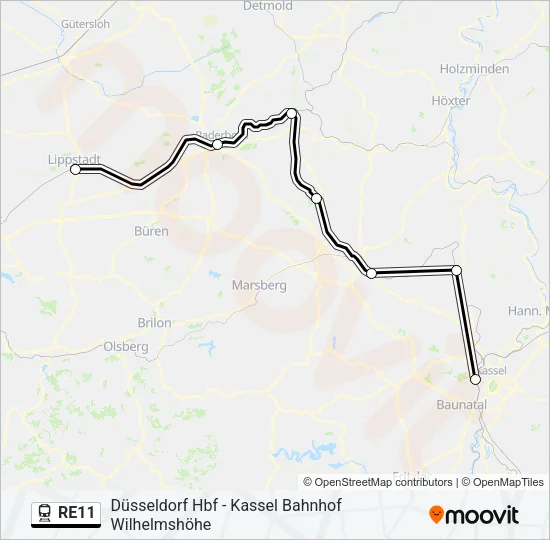 RE11 Train Line Map