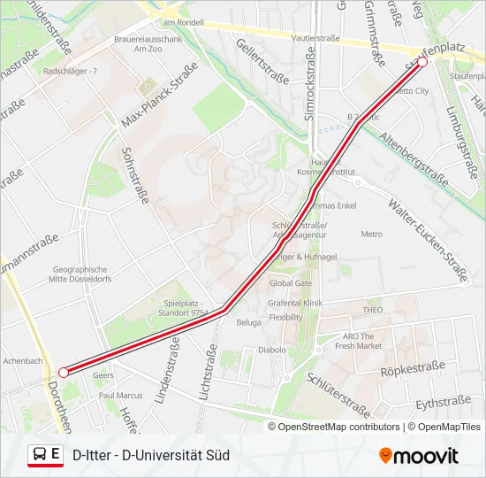 E Bus Line Map