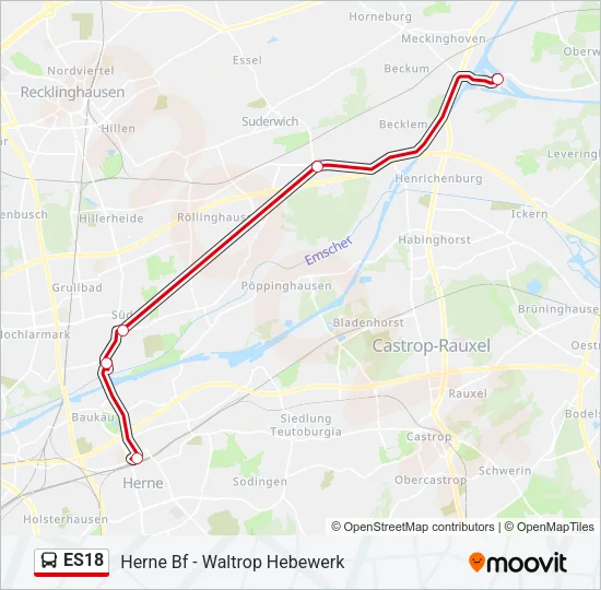 ES18 Bus Line Map
