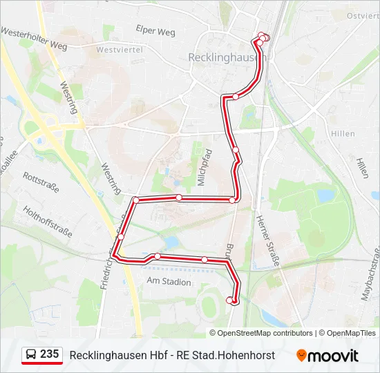 235 Bus Line Map