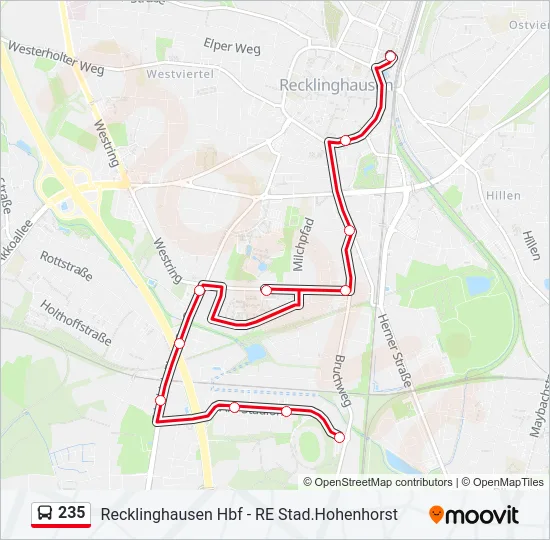 235 Bus Line Map