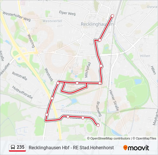 235 bus Line Map