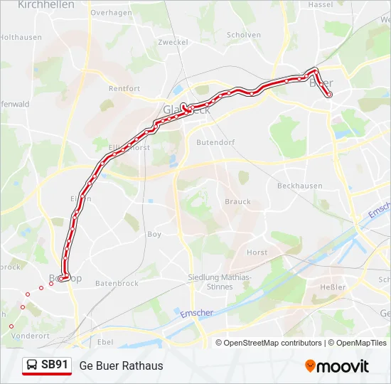 SB91 Bus Line Map