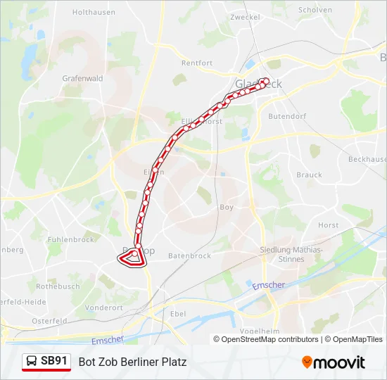 SB91 Bus Line Map