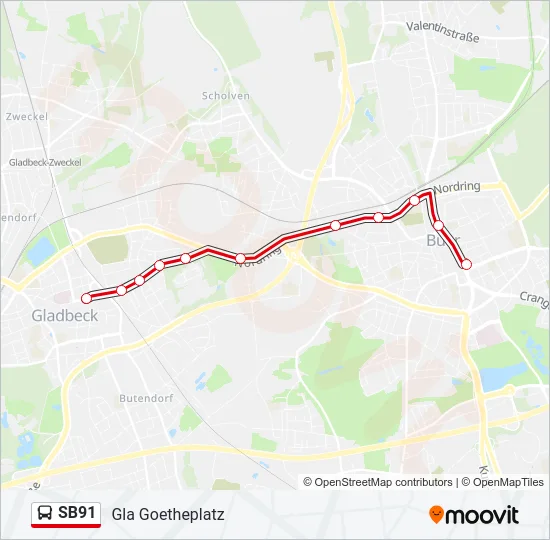 SB91 Bus Line Map