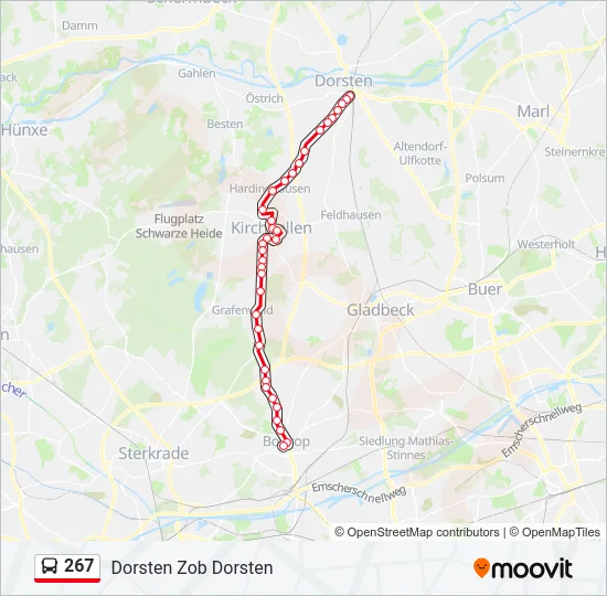 267 Bus Line Map