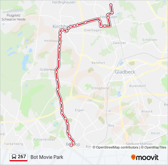 267 bus Line Map