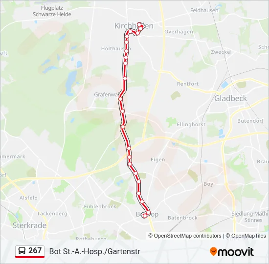 267 Bus Line Map