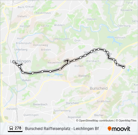 278 bus Line Map